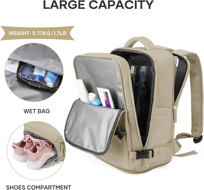 coowoz Travel Backpack For Women Men, Carry On Backpack, Hiking Backpack - Image 4