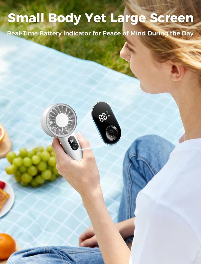 Aecooly Mighty Portable Fan, Powerful Handheld Fan, USB Rechargeable, Mini - Image 6