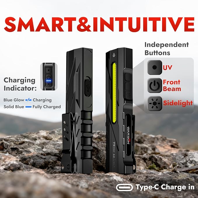 WARSUN Rechargeable EDC Flashlight – 1500 Lumen Compact LED Pocket Flashlight - Image 8