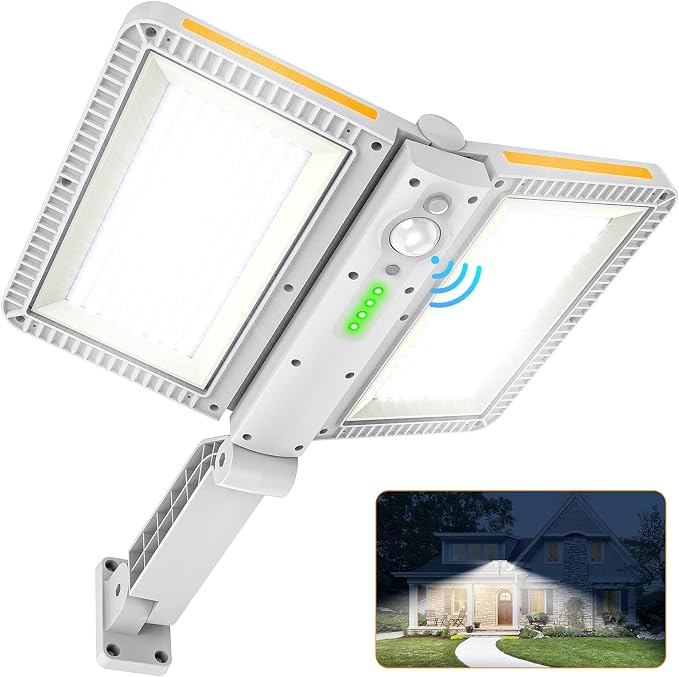 ropelux Solar Outdoor Lights, 6000LM Motion Sensor Outdoor Lights Double Big by Ropelux