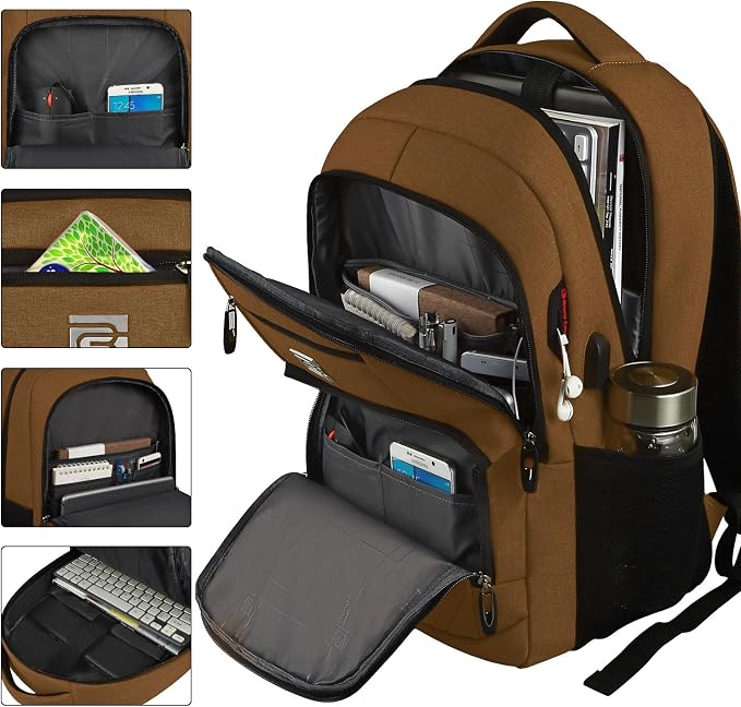Volher Laptop Backpack, Business Travel Anti Theft Slim Durable Laptops Backpack - Image 2