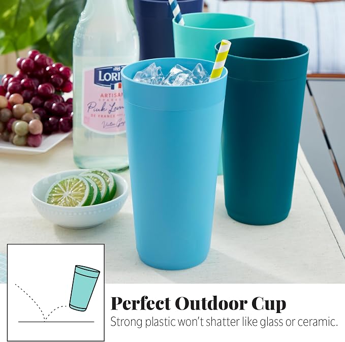 US Acrylic Newport 32 ounce Unbreakable Plastic Stackable Iced-Tea Tumblers in - Image 5