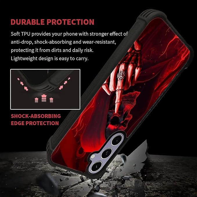for Samsung Galaxy S24 S25 Case, Gestures Funny Skull Pattern Graphic Design - Image 5