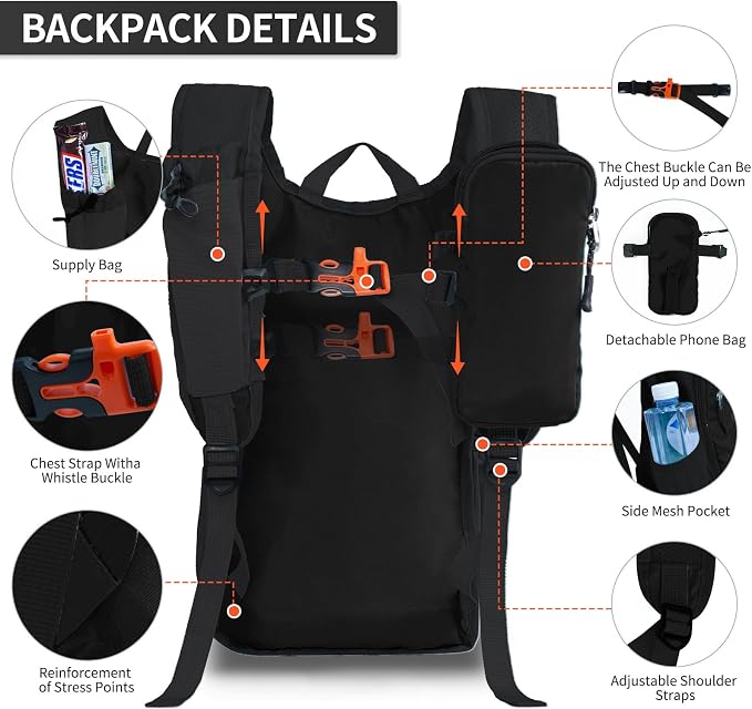 Hiking Backpack 10L/15L Small Daypack Lightweight Packable Travel Foldable - Image 5