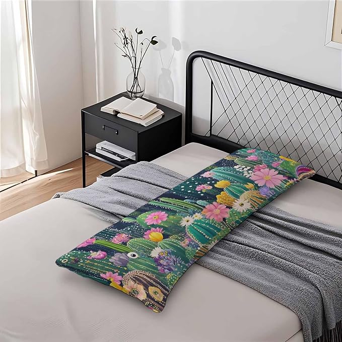 Cactus Decorative Body Pillows for Home, Tropical Cactus Floral Body Pillow - Image 7