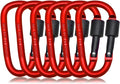6 Pack Small Locking Carabiner, 3 Inch Aluminum D-Shape Snap Hook by MORNLIGHT