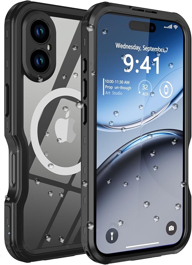 for iPhone 16 Case Waterproof, Full-Body Hard Case Built-in by Comboproof