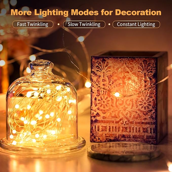 20 Pack LED Fairy Lights Battery Operated, 3 Features Blinking Slowly Blinking - Image 2