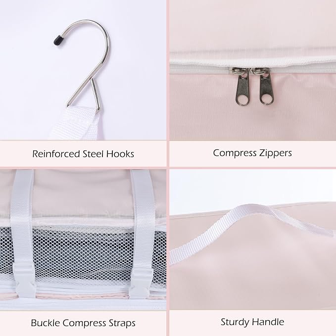 Surblue Hanging Shelves Travel Storage Bag Compression Packing Cube - Image 6
