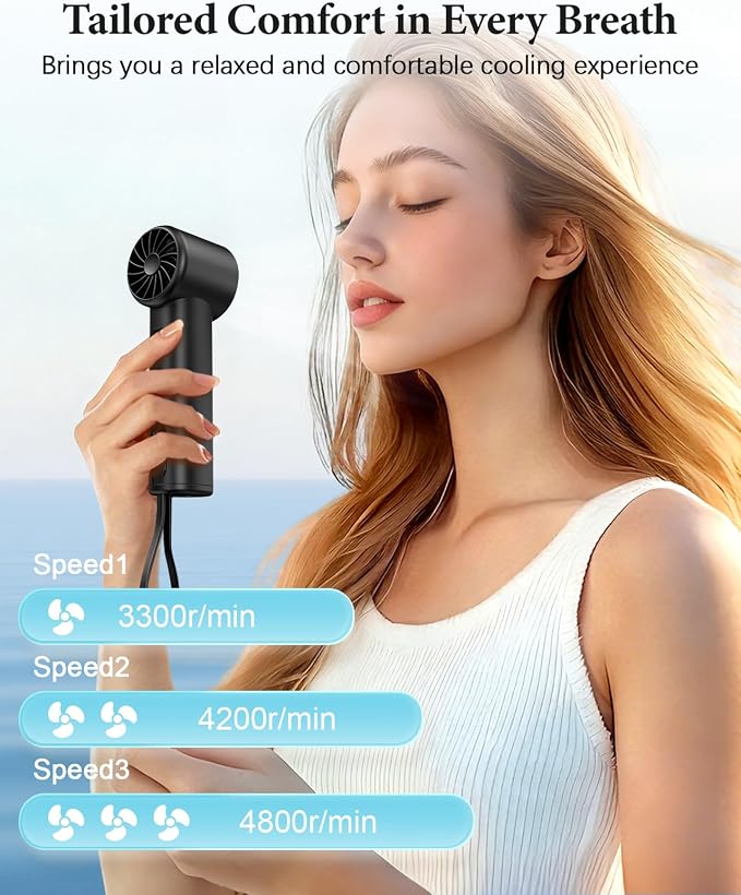 Portable Handheld Fan with Power Bank, 3 IN 1 USB Rechargeable Mini Personal - Image 2