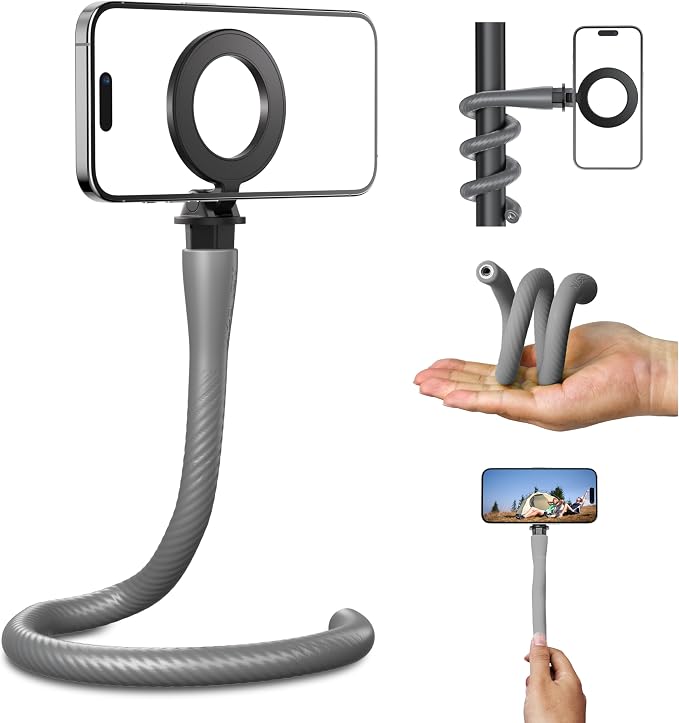 TELESIN° Magnetic Flexible Phone Mount Clamp Tripod Stand Stick Pole - Image 9