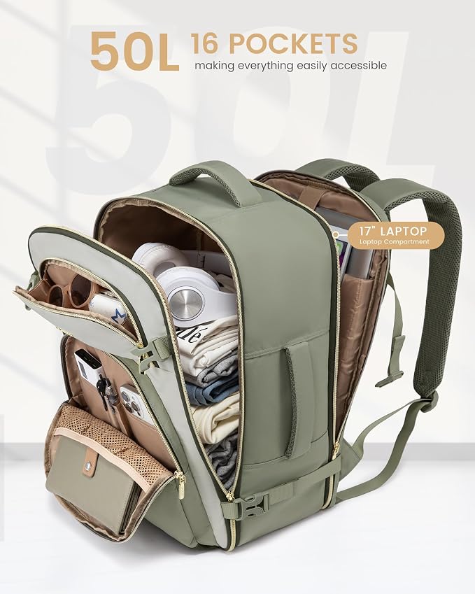 LOVEVOOK Travel Essentials Carry on Backpack 50L Travel Backpack - Image 3