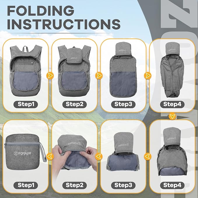 ZOMAKE 10L Ultra Lightweight Packable Backpack, Small Daypack Light Foldable - Image 5