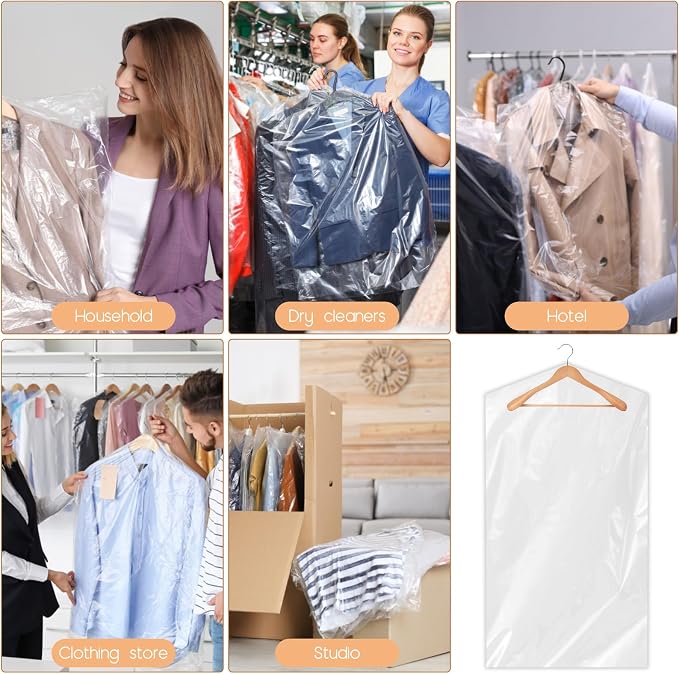 90 PCS Dry Cleaner Bags Plastic Clear 43 Inches, Garment Bags - Image 7