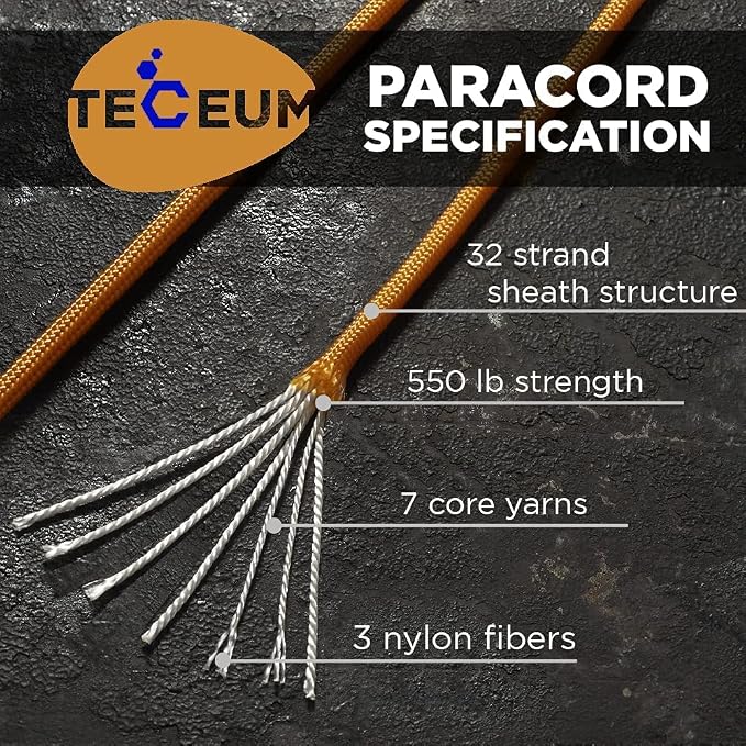TECEUM 5/32" Paracord Rope 1000 – 1000ft / 200ft / 100ft / 50ft – Tactical - Image 2