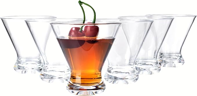 KOXIN-KARLU 9 oz Acrylic Martini Glasses, Plastic Stemless Martini Cocktail by KOXIN-KARLU
