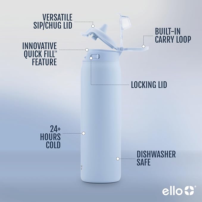 Ello Pop & Fill 32oz Stainless Steel Water Bottle - Image 3