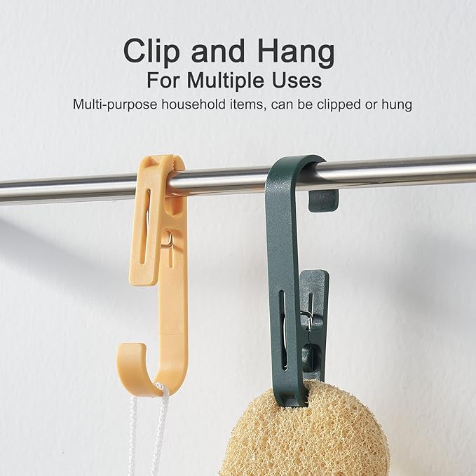 Multipurpose Hook Clips, Strong Large Plastic Clothes Clip Hanger, S Hooks - Image 2