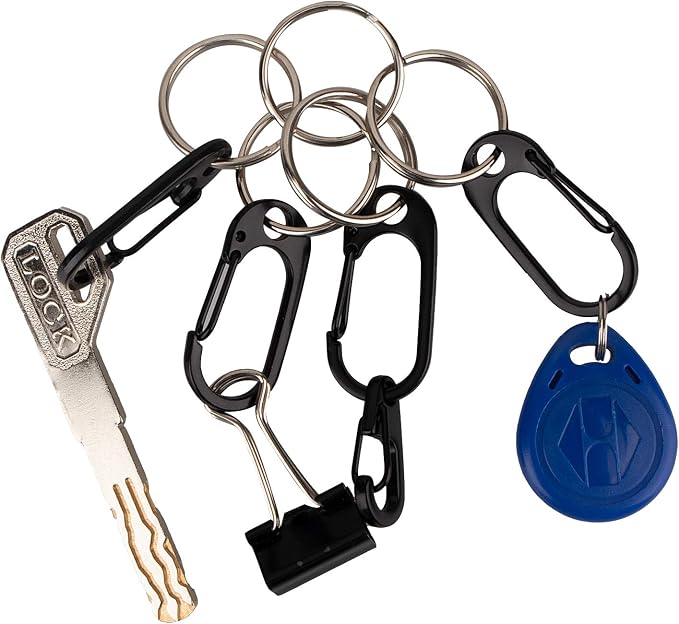 SWATOM Small Mini Carabiner Clip Tiny Spring Snap Hook Keychains Micro - Image 3