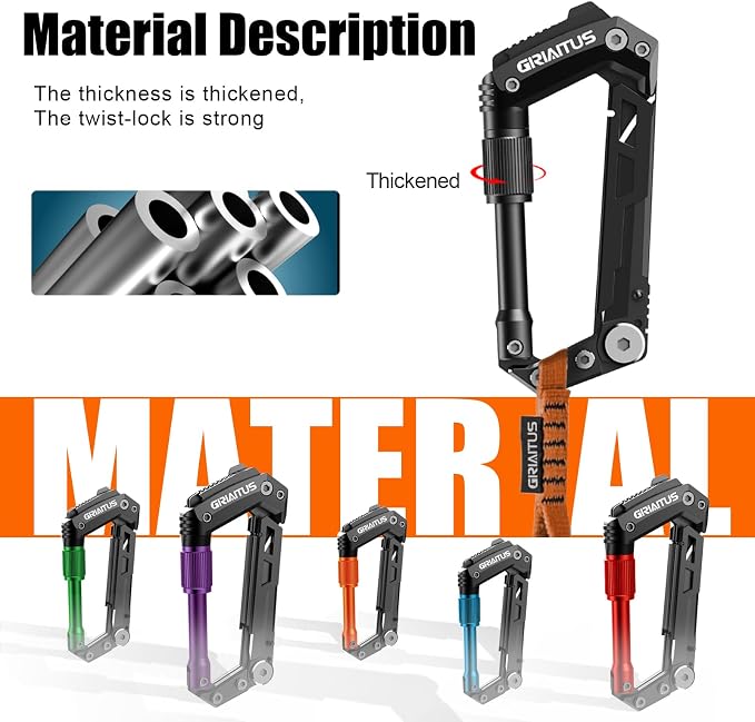 Carabiner Multitool 8-in-1 EDC Carabiners Pocket Knife, Serrated Knife - Image 7