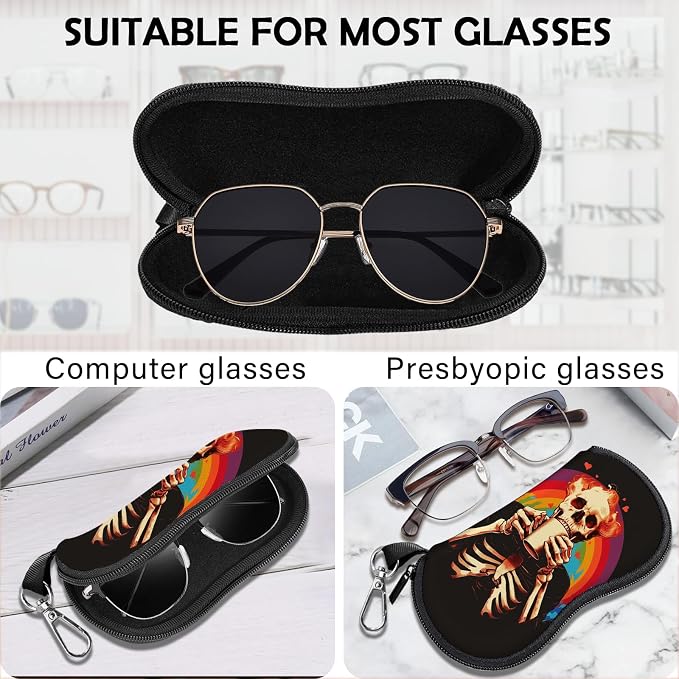 Glasses Case Sunglasses Eyeglass Soft Case Zipper Light Neoprene Pouch - Image 3