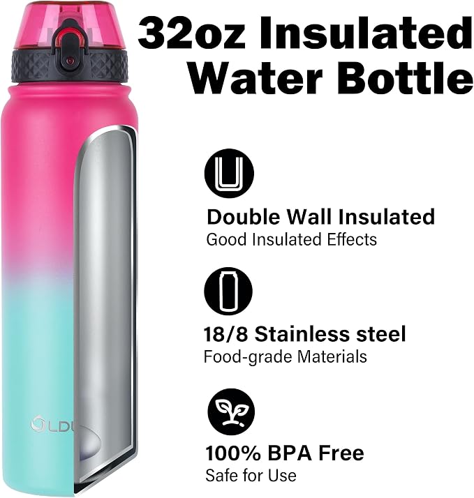 Oldley Insulated Water Bottle 32oz Water Bottles - Image 4