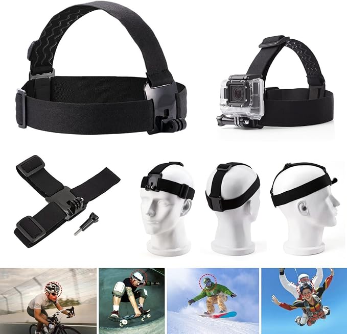 Universal Action Camera Accessories Bundle Head Chest Strap Mount/Selfie - Image 3