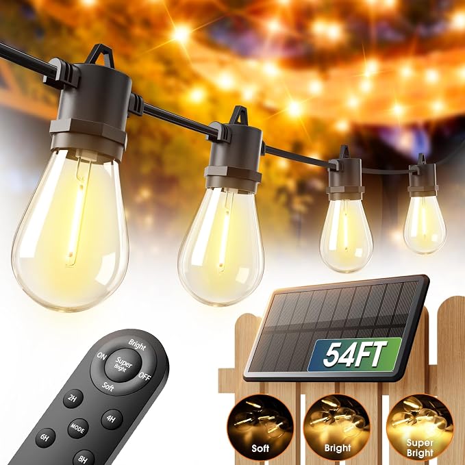 addlon 54FT Solar String Lights Outdoor Waterproof - Image 8