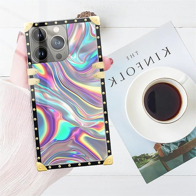 Compatible with iPhone 14 Pro Case, Holographic Abstract Iridescent Textures - Image 7