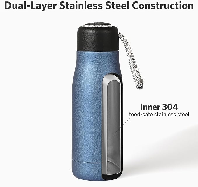Small Water Bottle 12 oz, Dusgut Insulated Water Bottle, Stainless Steel - Image 4