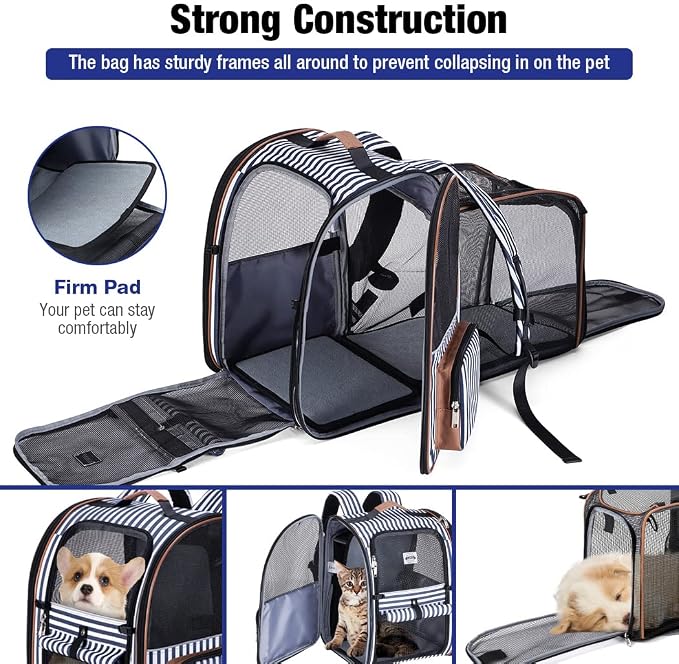 Lekebobor Extra Large Cat Backpack Carrier Expandable Pet Carrier Backpack - Image 3