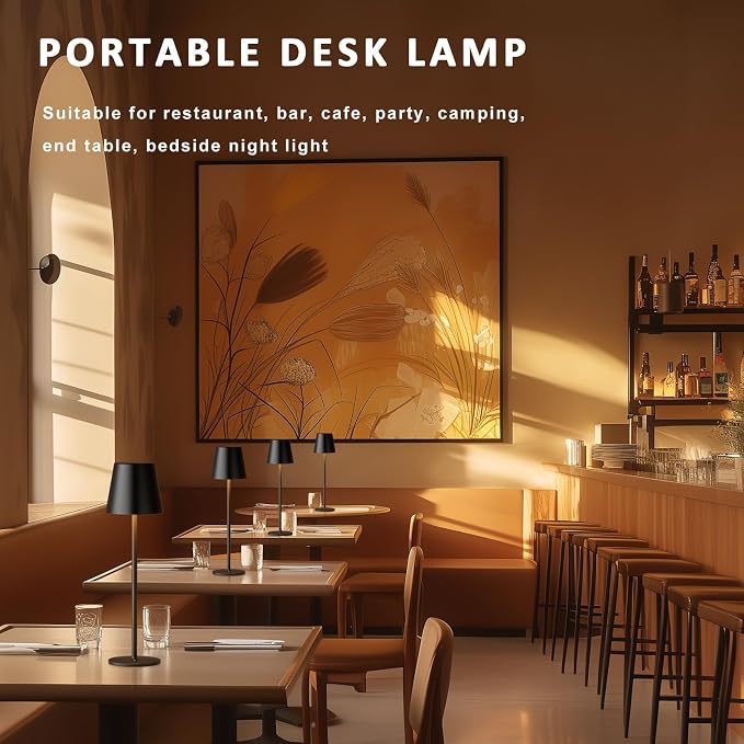 Kakanuo Cordless Table Lamps Pack of 4, Portable LED Battery Operated Lamp - Image 5
