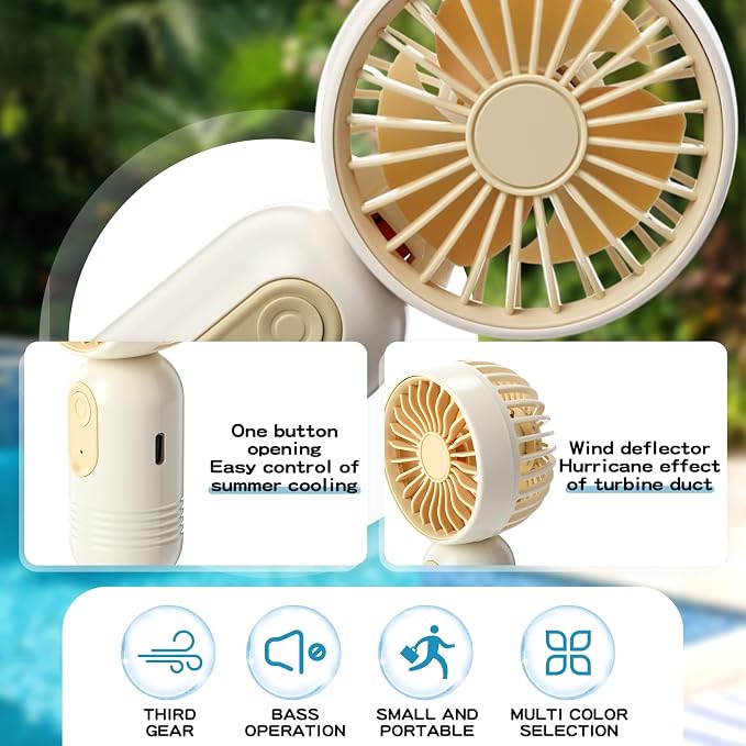 Rossesay 6 Pcs Mini Portable Fan Bulk Cute Handheld Lightweight Small Little - Image 6