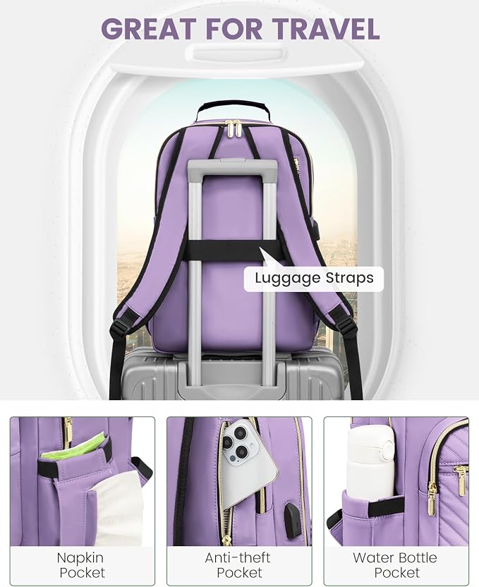 LOVEVOOK Laptop Backpack for Women, Travel Computer Work Bags - Image 4
