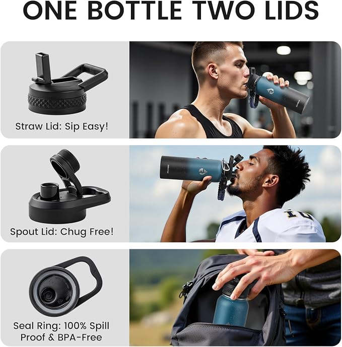 RAYMYLO Insulated Water Bottle 40 oz, Triple Wall Vacuum Stainless Steel - Image 5