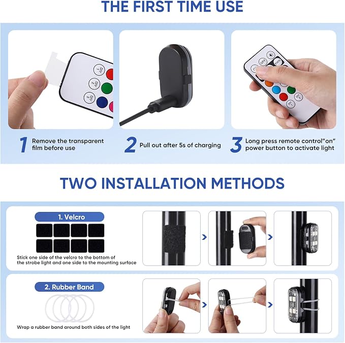 Upgraded 4LEDs 6PCS Wireless LED Strobe Lights - Image 8