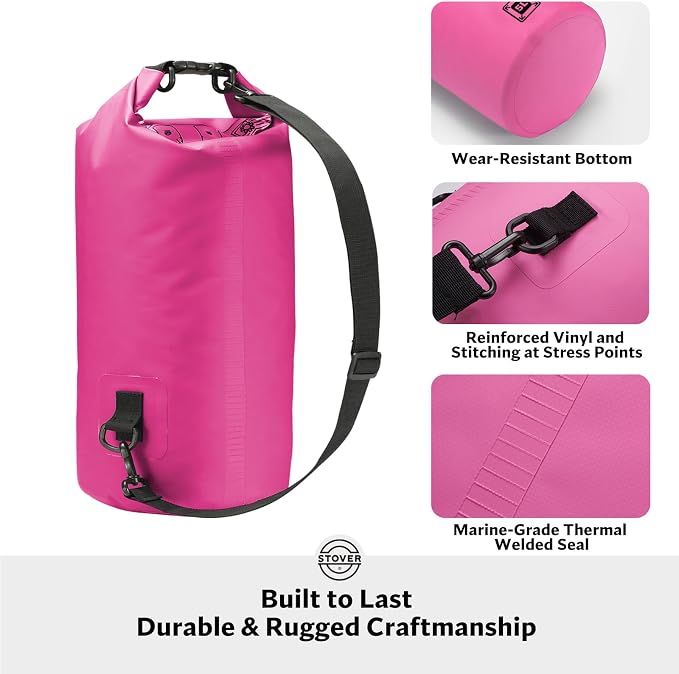 STOVER 5/10/25/30/40/55L Waterproof Dry Bag- Roll-Top Backpack w/Phone Case- - Image 3