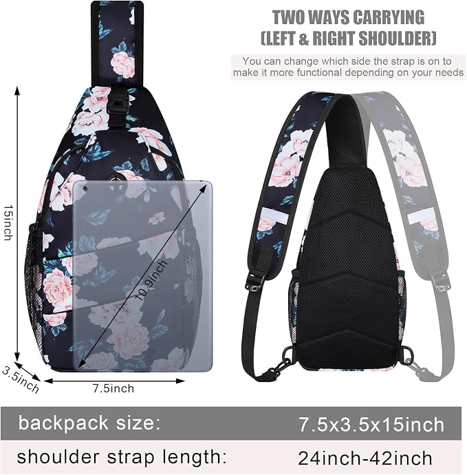 Pritent Crossbody Bags for Women Men Trendy Sling Bag Backpack Casual Chest Bag - Image 2