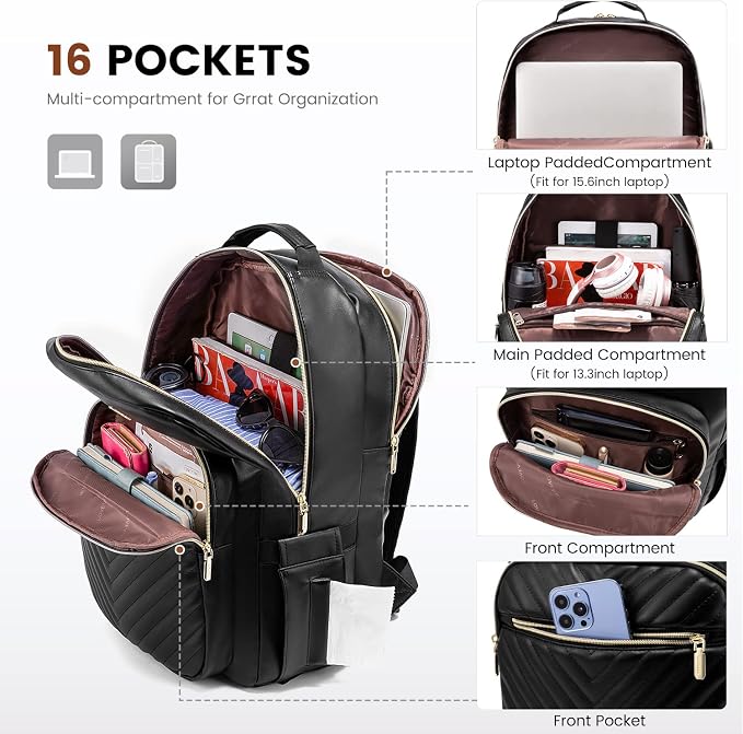 LOVEVOOK Laptop Backpack Purse for Women, Large Capacity Travel Computer Work - Image 2