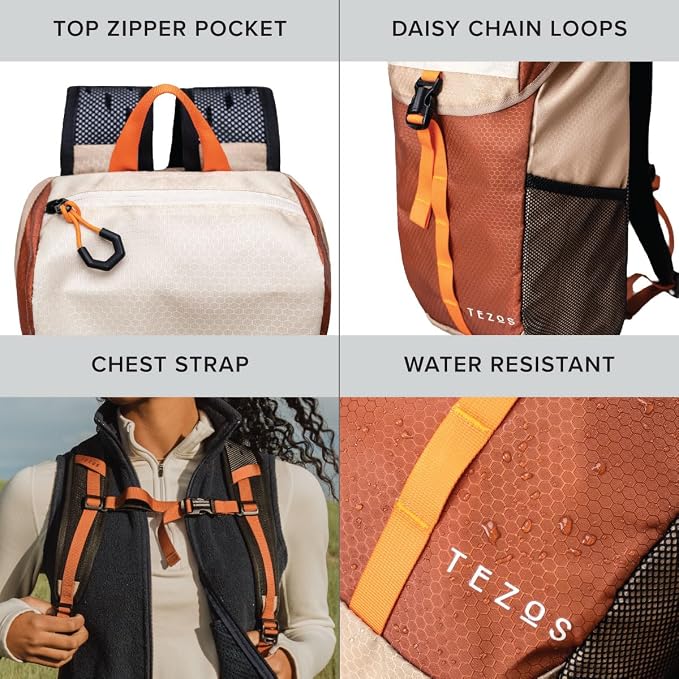 Tezos Juniper Daypack, Lightweight Hiking Backpack and Hydration Pack - Image 3