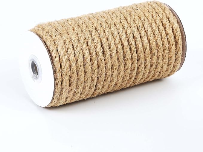 Natural Jute Twine, 8MM x 50FT Jute Rope Roll, Heavy Duty Thick Twine - Image 9