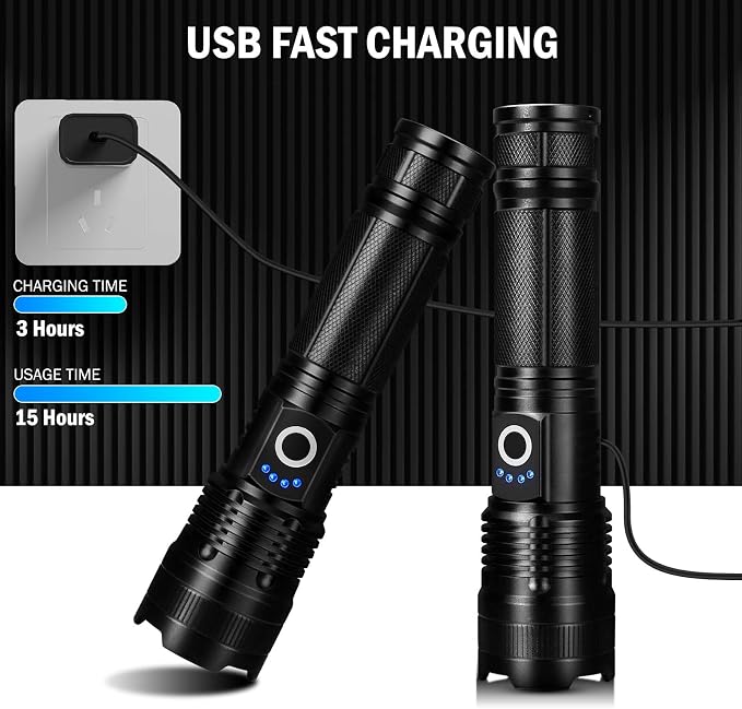 Lylting Led Flashlights High Lumens Rechargeable 2 Pack, 99000 Lumen Super - Image 3