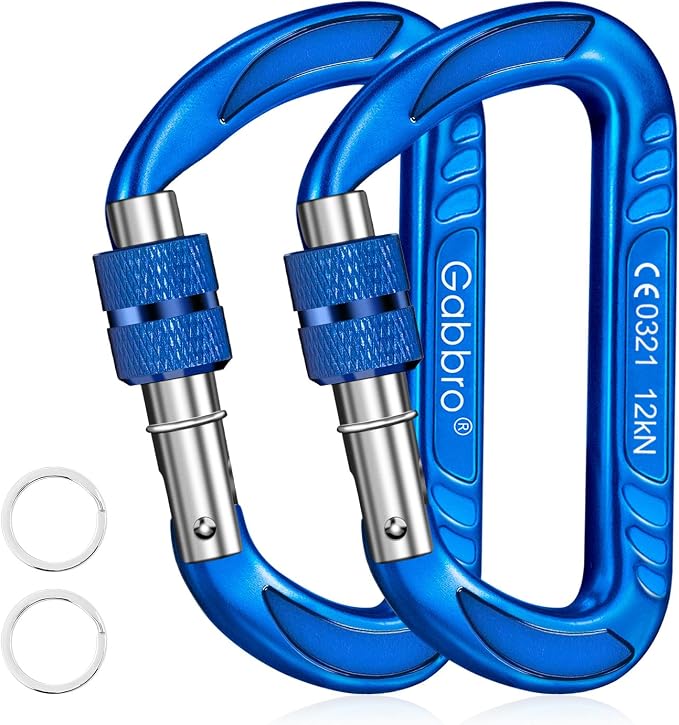 Gabbro Carabiner Clips Heavy Duty 12kN, Wiregate Aluminum Lightweight Caribeener by Gabbro