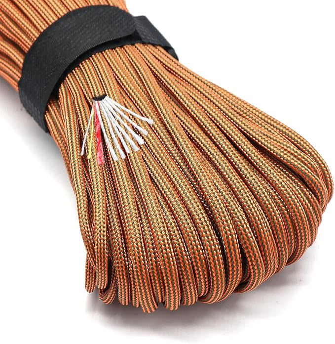 PSKOOK Survival Paracord Parachute Fire Cord Survival Ropes Red Tinder Cord PE by PSKOOK