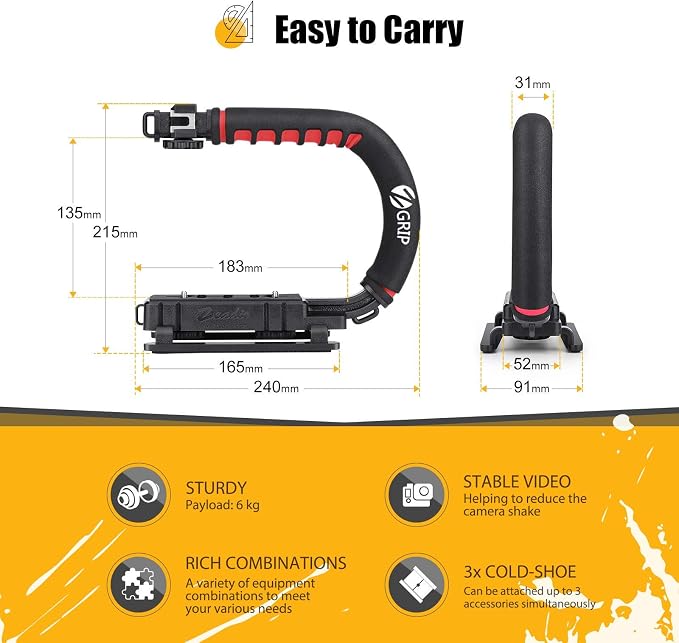 Zeadio Video Action Stabilizing Handle Grip Handheld Stabilizer - Image 6