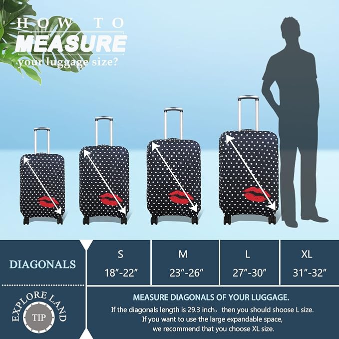 Explore Land Travel Luggage Cover Suitcase Protector Fits 31-32 Inch Case - Image 5