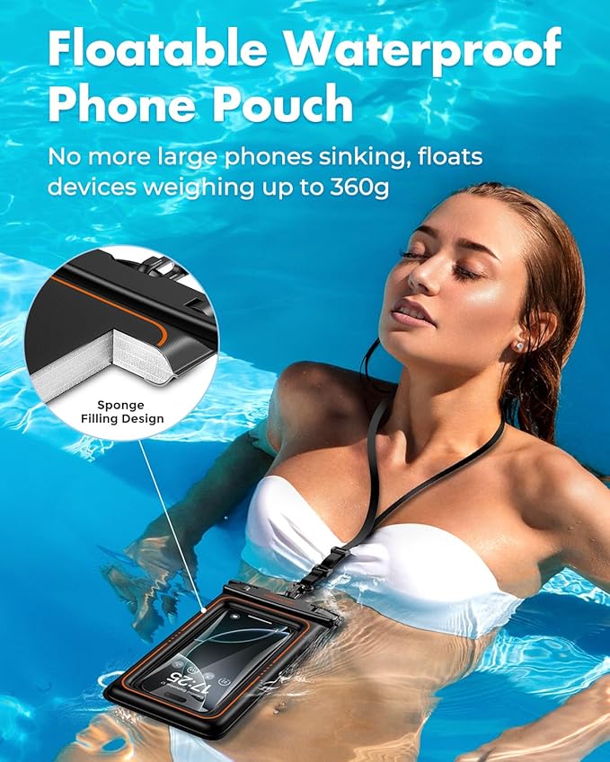 UNBREAKcable Floating Waterproof Phone Pouch 2 Pack, IPX8 Waterproof Phone Case - Image 2