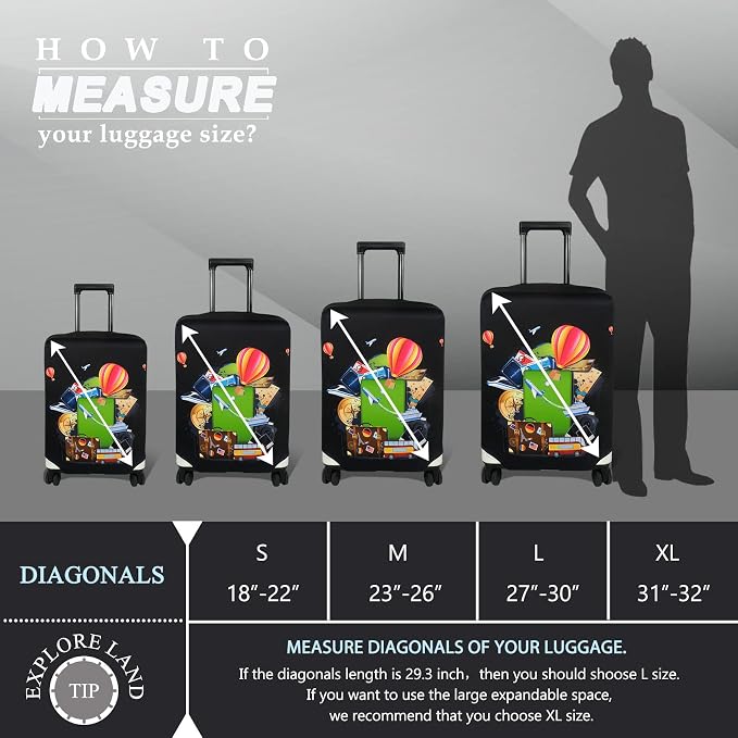 Explore Land Luggage Cover Suitcase Protector Fits 31-32 Inch Case - Image 5