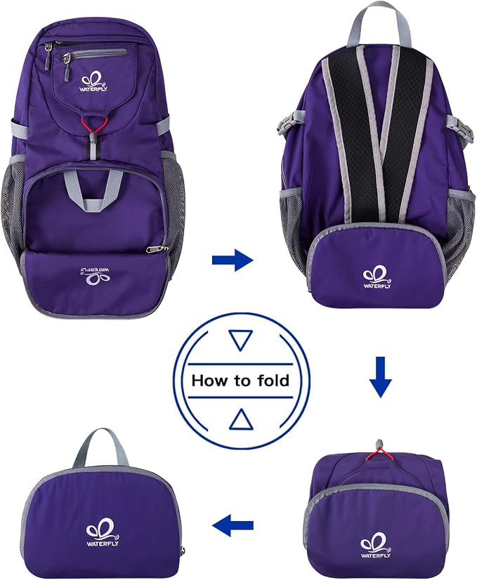 WATERFLY Small Lightweight Packable Backpack: 20l Ultra Light Foldable Travel - Image 6