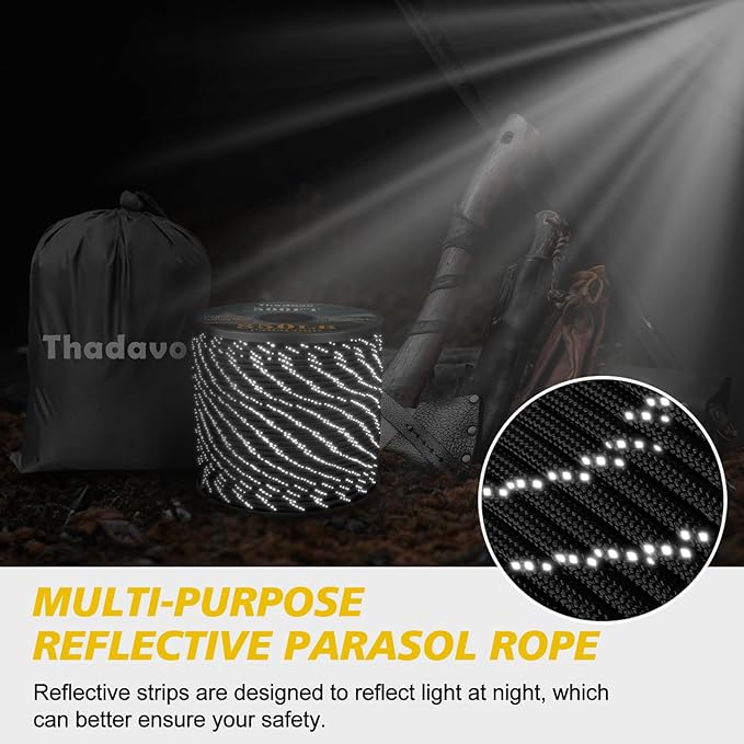Reflective Paracord Rope 850Ib, 50/100/200/500/1000ft 4MM 11 Strand para Cords - Image 6